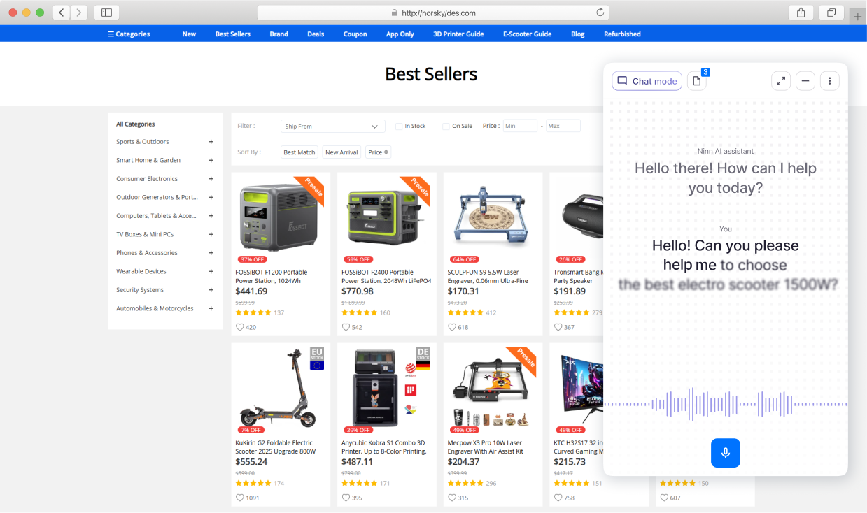 Chatbot for electronic store 1